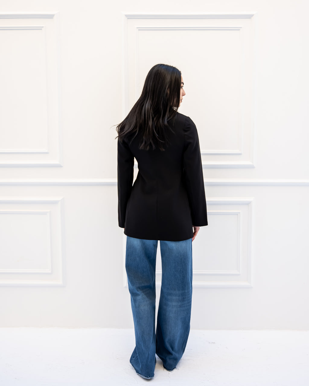 WRAPPED FORMAL BLAZER -BLACK