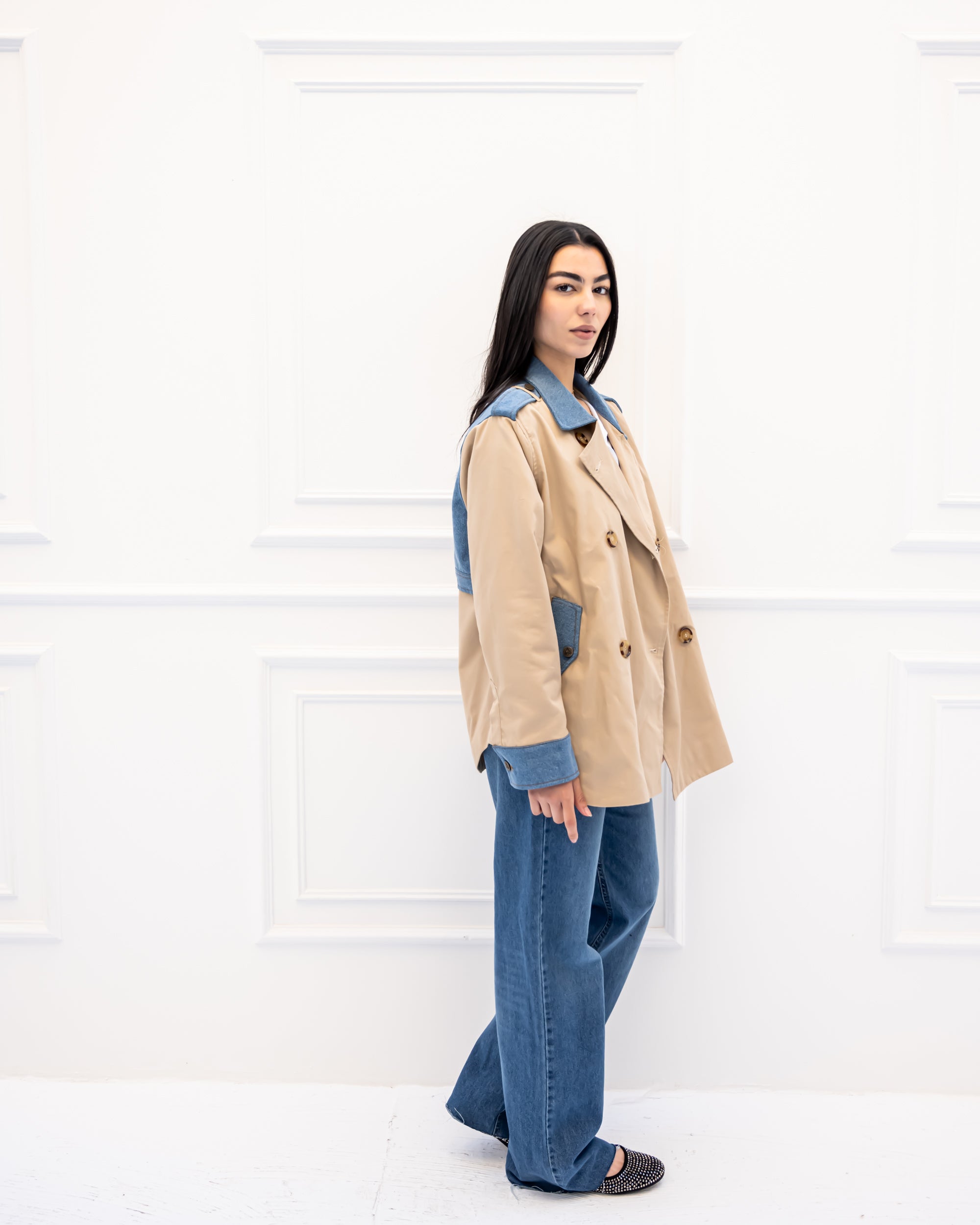 MIXED GABARDINE JACKET -PAIGE