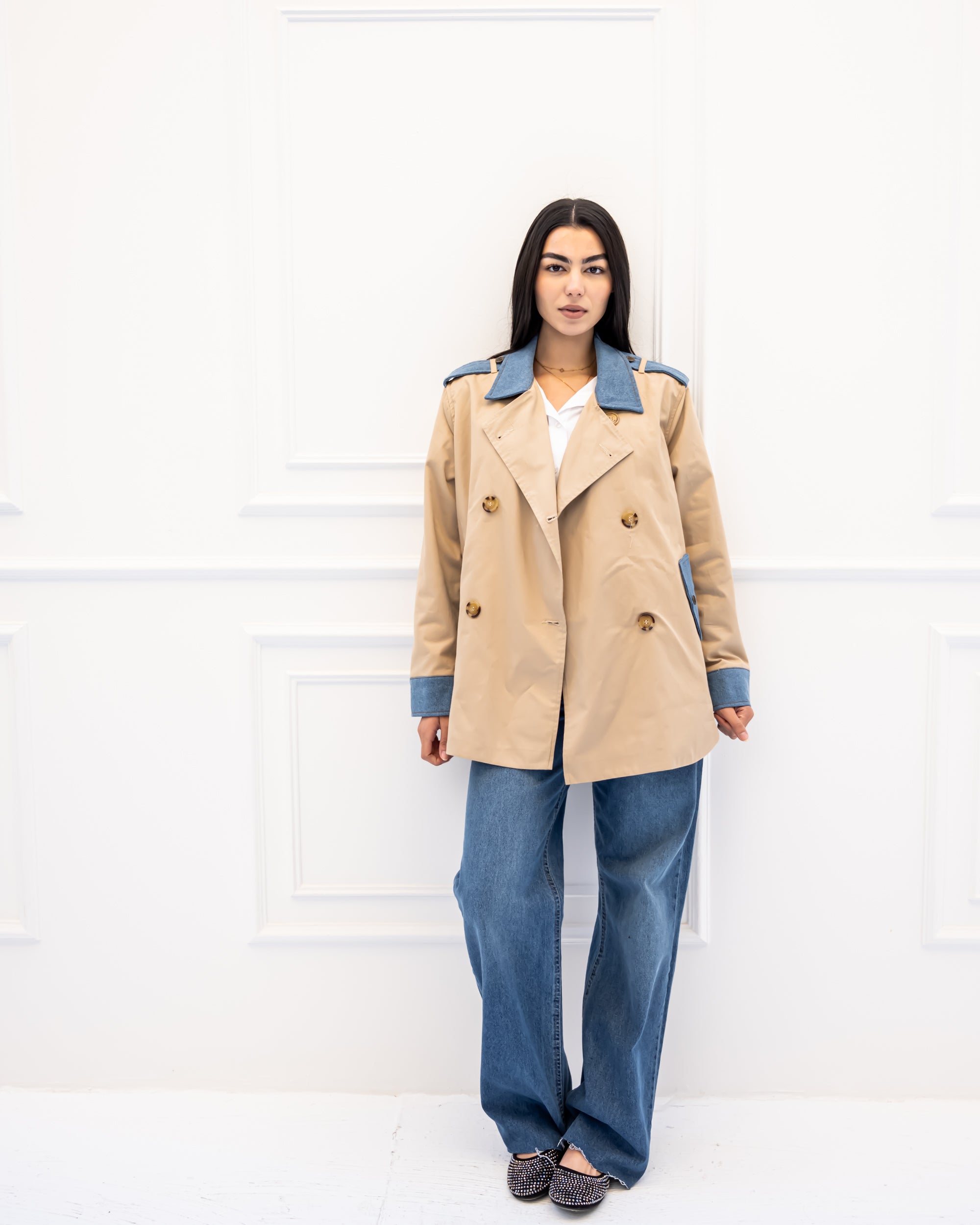 MIXED GABARDINE JACKET -PAIGE