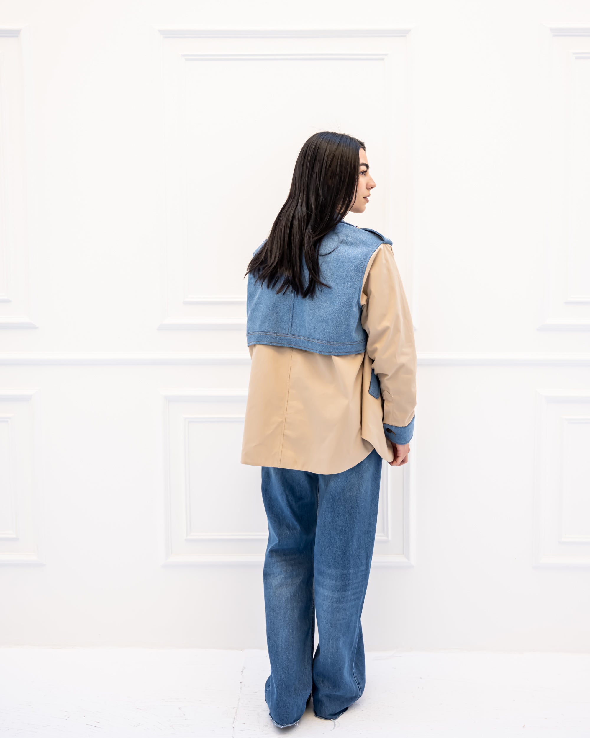 MIXED GABARDINE JACKET -PAIGE