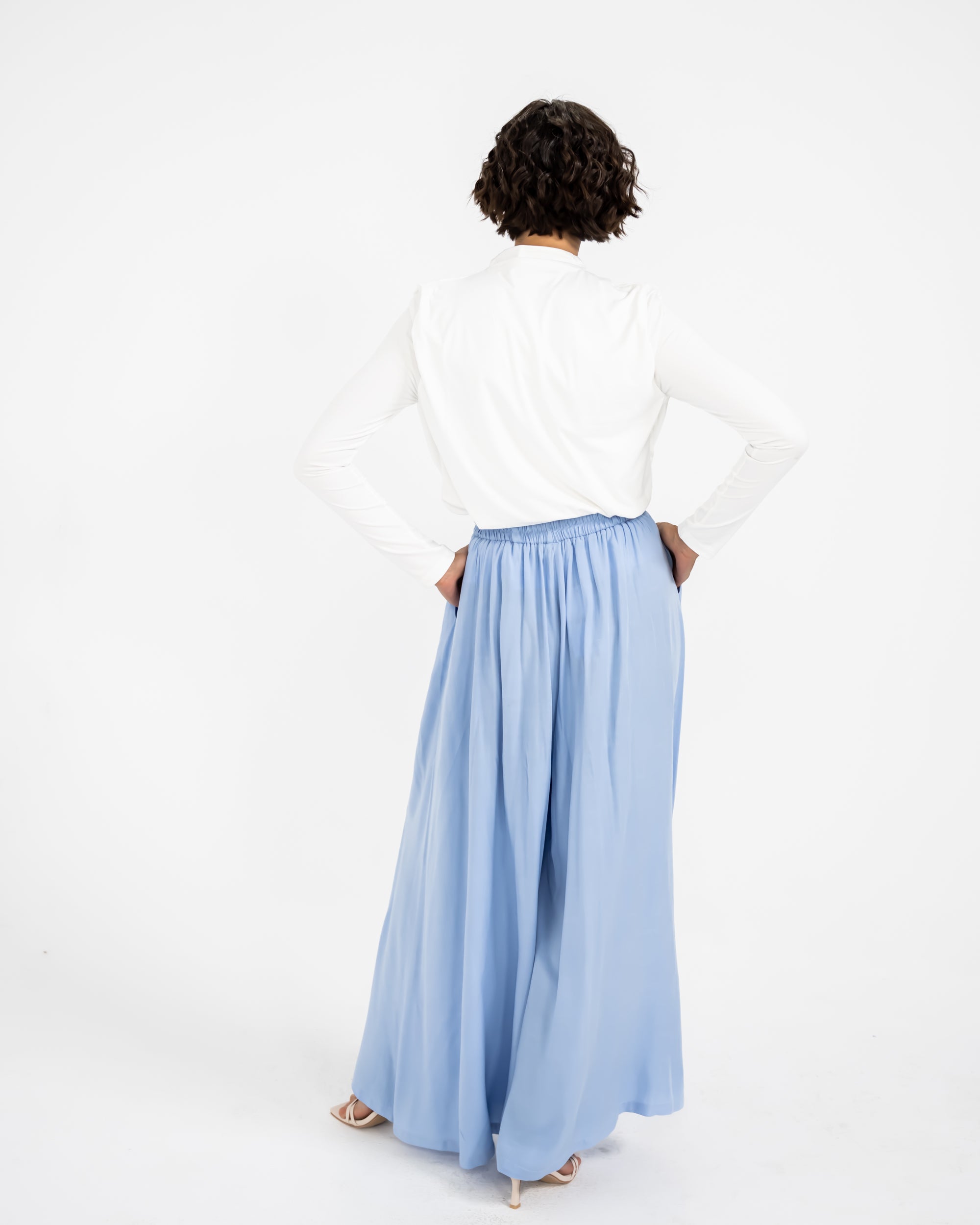 LINEN WIDE LEG PANT-BABY BLUE