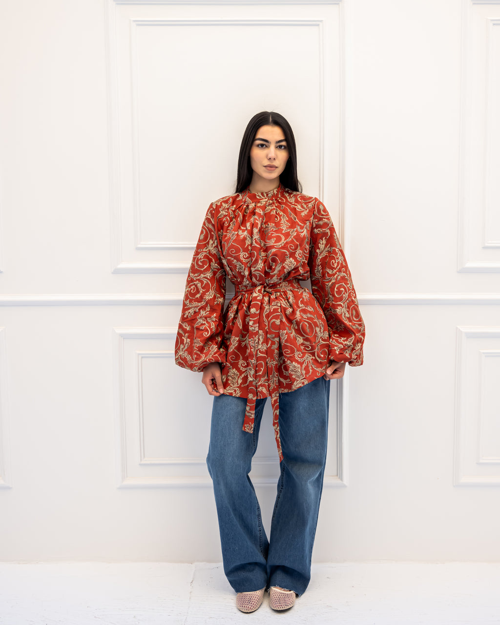 ROYAL BLOUSE-DARK ORANGE