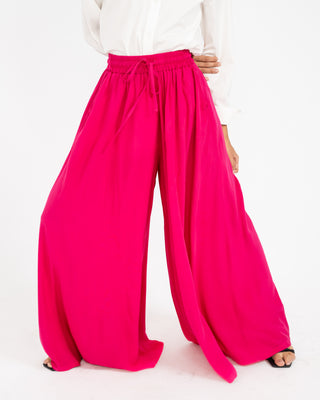 LINEN WIDE LEG PANT-FOSHIA