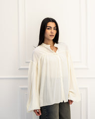 PLAIN OVERSIZED BLOUSE-OFF WHITE