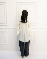 PLAIN OVERSIZED BLOUSE-OFF WHITE