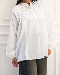 OVERSIZED PURE LINEN BLOUSE-WHITE