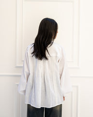 OVERSIZED PURE LINEN BLOUSE-WHITE