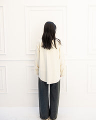 OVERSISED GABARDINE SHIRT-OFF WHITE