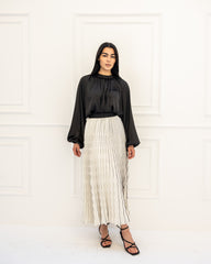 PLEATED SKIRT-OFF WHITE