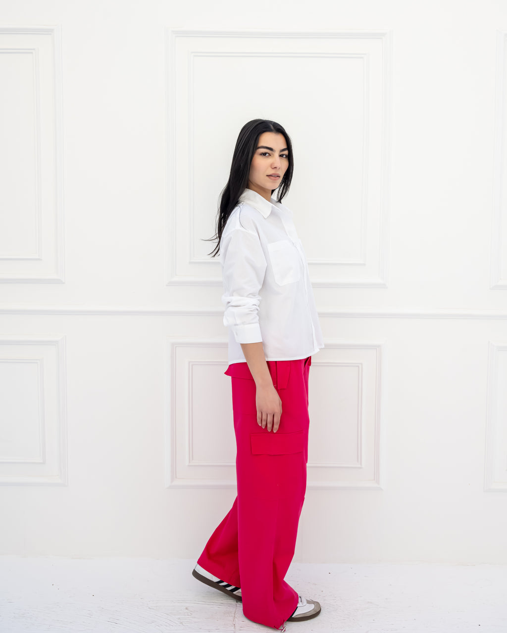 CARGO GABARDINE PANTS-FOSHIA