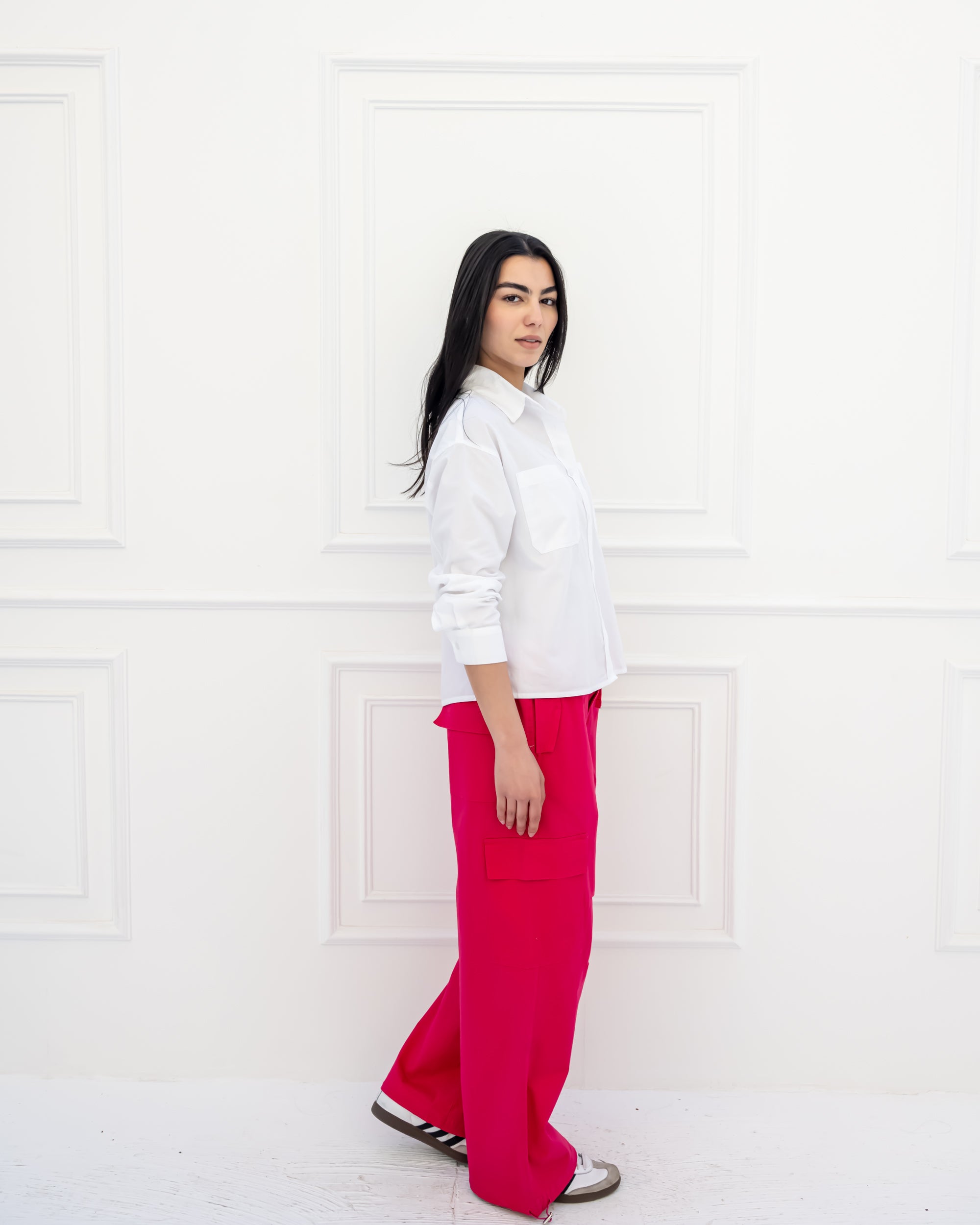 CARGO GABARDINE PANTS-FOSHIA