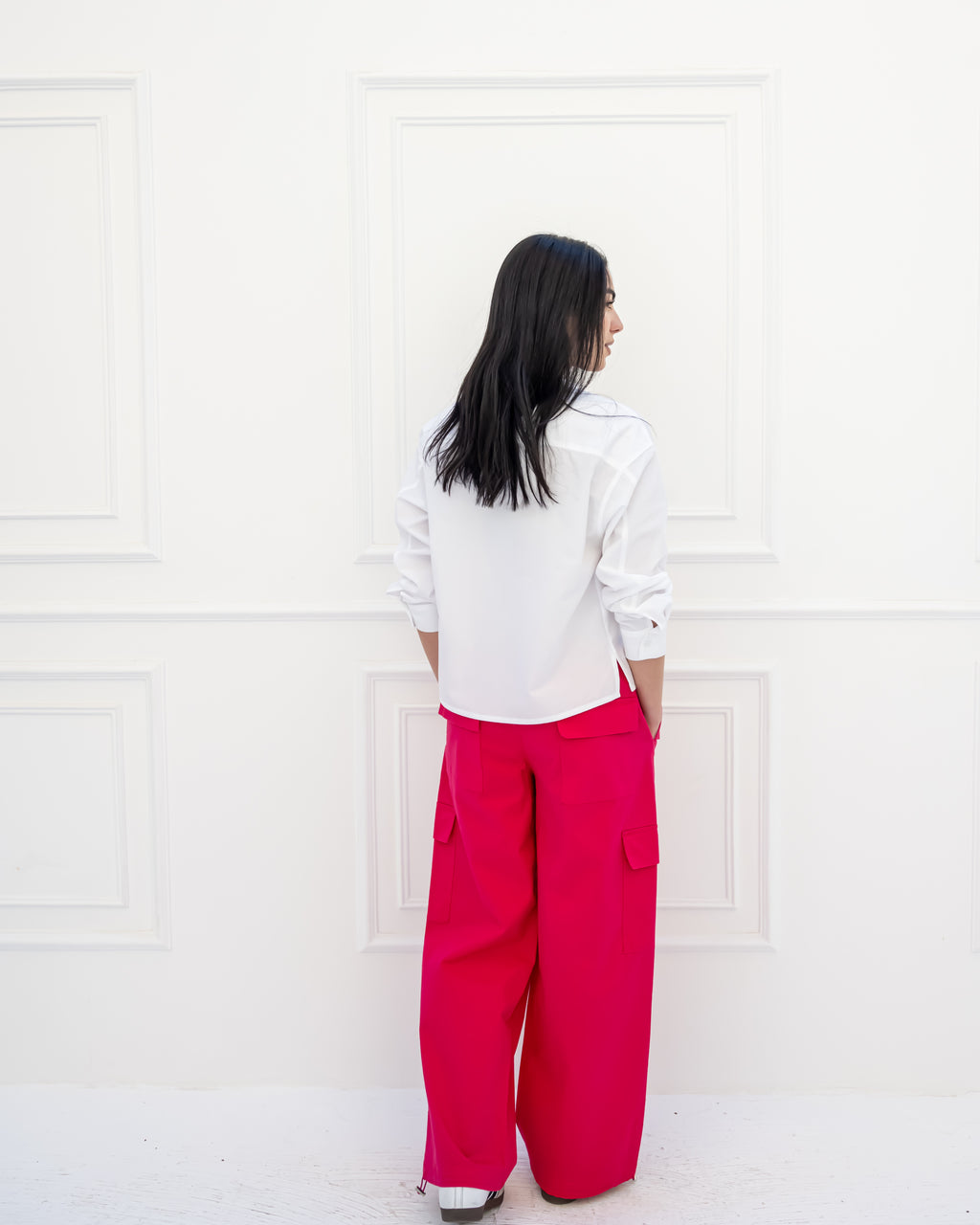 CARGO GABARDINE PANTS-FOSHIA