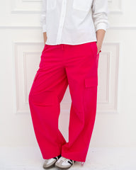 CARGO GABARDINE PANT-FOSHIA