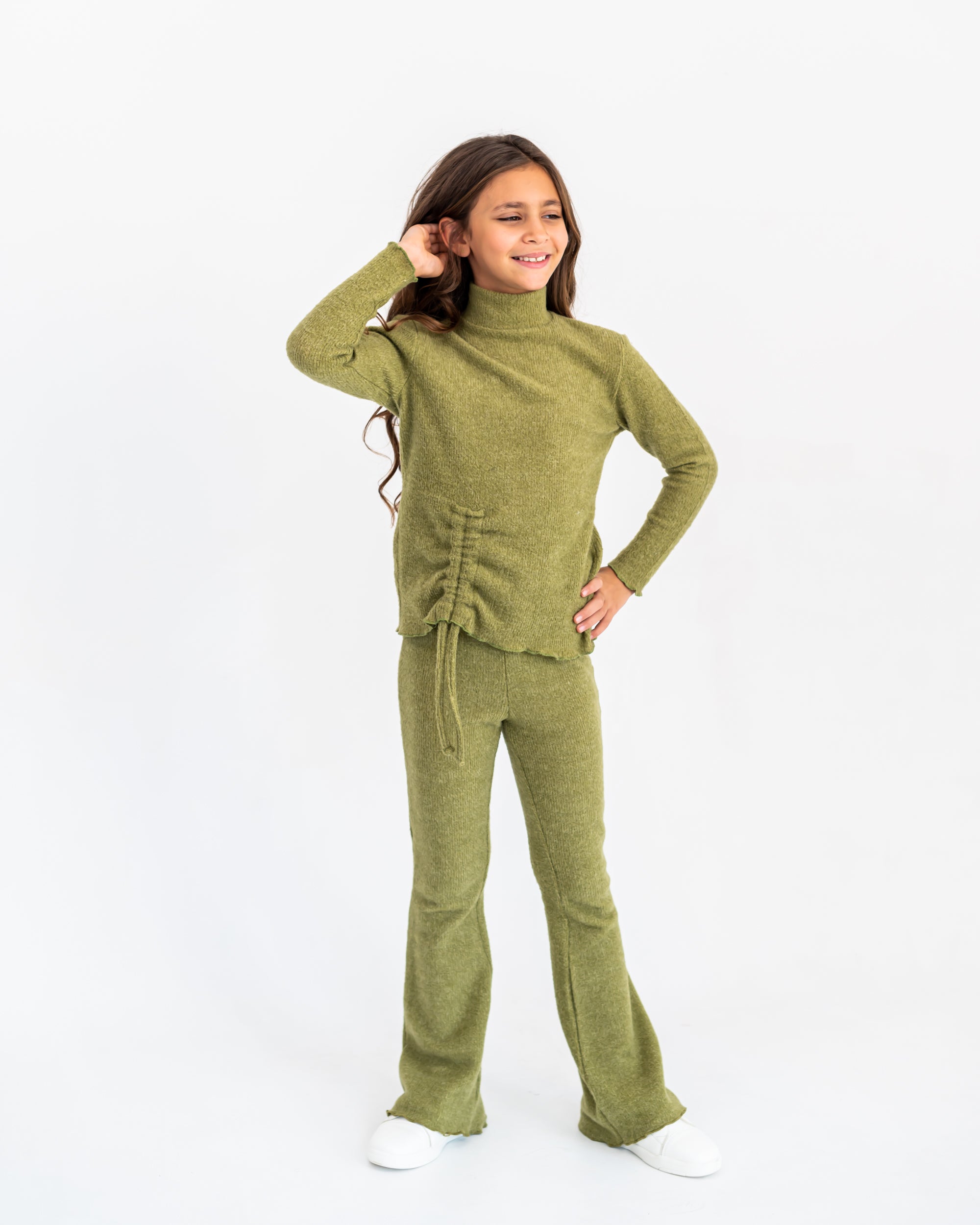 PIECES WOOL SET -OLIVE