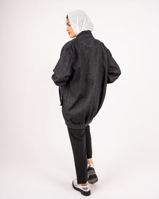 HANDMADE DENIM LONG JACKET-BLACK