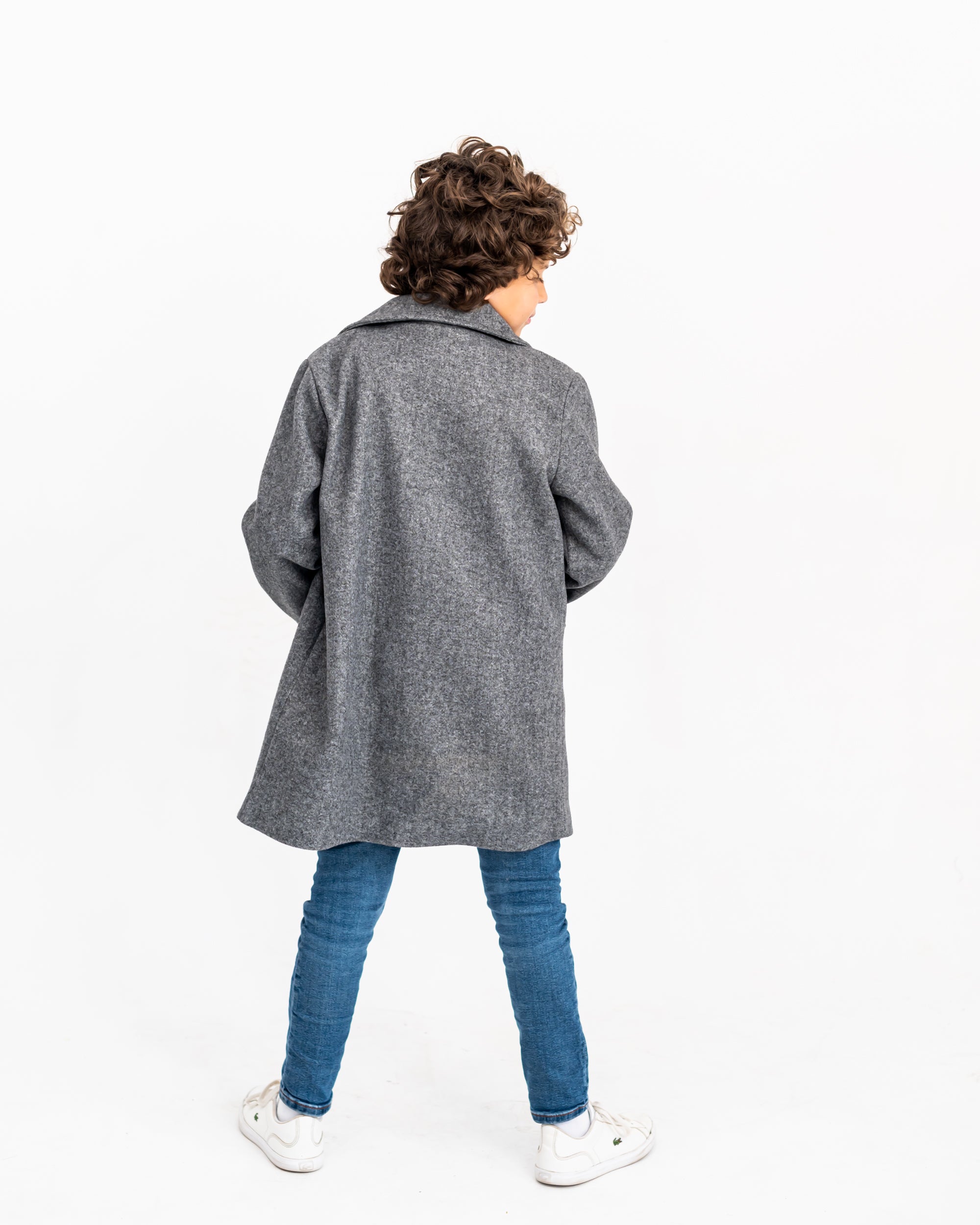 WOOL TRENCH COAT-GRAY