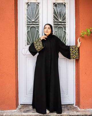 EMBROIDERED ROYAL ABAYA-BLACK