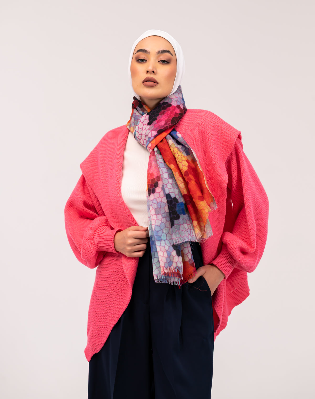 HEAVY WOOL SCARF-MIXED COLOR