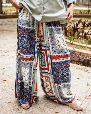 PATCH WORK WIDE PANT -HAVAN