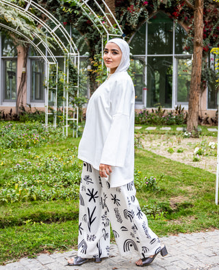 PRINTED LINEN PANT