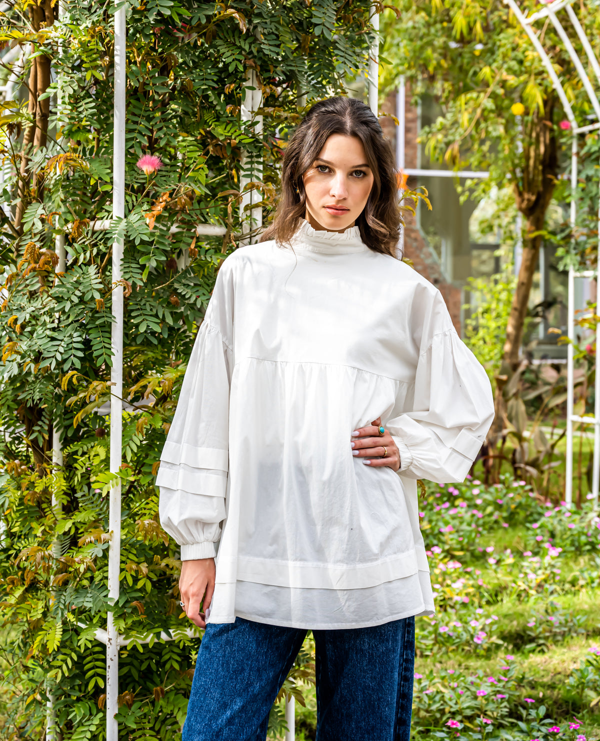 OVERSIZE BLOUSE-WHITE