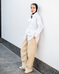 PARACHUTE PANTS-BEIGE