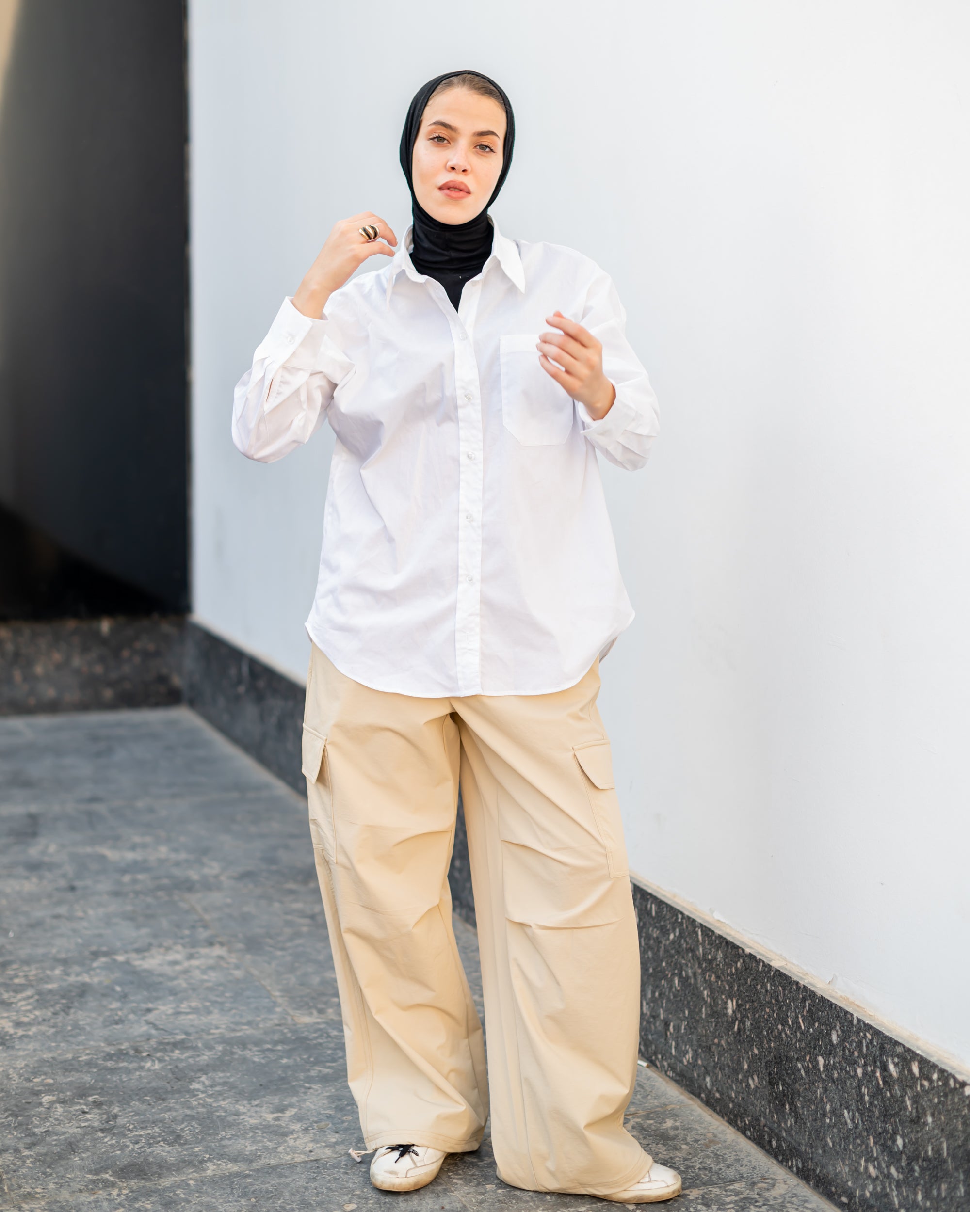 PARACHUTE PANTS-BEIGE