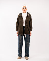 oversize gabardine jacket-ARMY