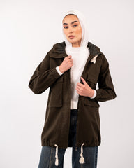 oversize gabardine jacket-ARMY