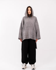 LONG OVERSIZE HOODIE-GRAY