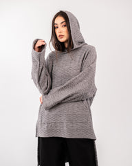 LONG OVERSIZE HOODIE-GRAY