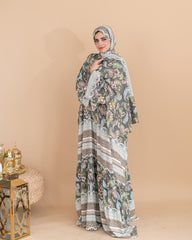 WITH BORDERED PRINTED ISDAL-OLIVE