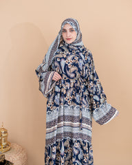 WITH BORDERED PRINTED ISDAL-BLUE BLACK