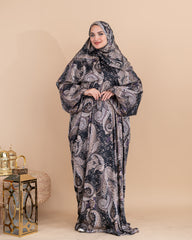 PRINTED SATIN ISDAL-BLACK