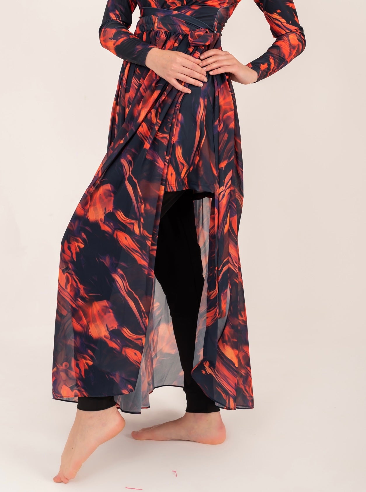 chiffon coverup skirt-VOLCANO