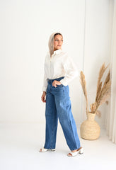 BALLOON DENIM PANT-DARK BLUE