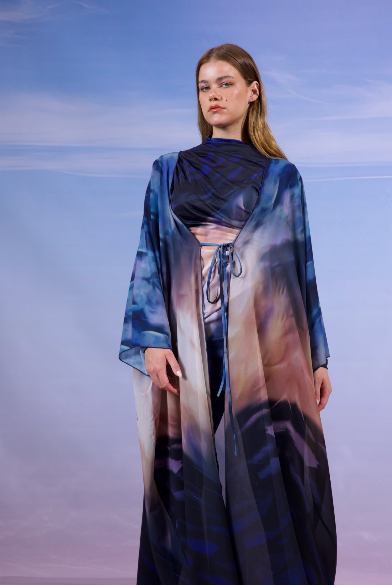 BLUE VIOLET SWIM KIMONO-BLUE