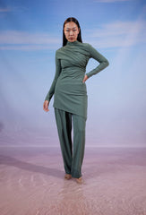 DRAPPED SWIMSUIT TOP-OLIVE ( TOP ONLY )