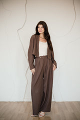 PLEATED WIDE LEG PANTS