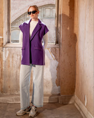 STRIPPED MILTON VEST -PURPLE