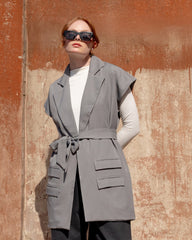 SLEEVELESS VEST -GRAY