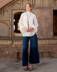 BAFFY SLEEVES BASIC BLOUSE-OFF WHITE