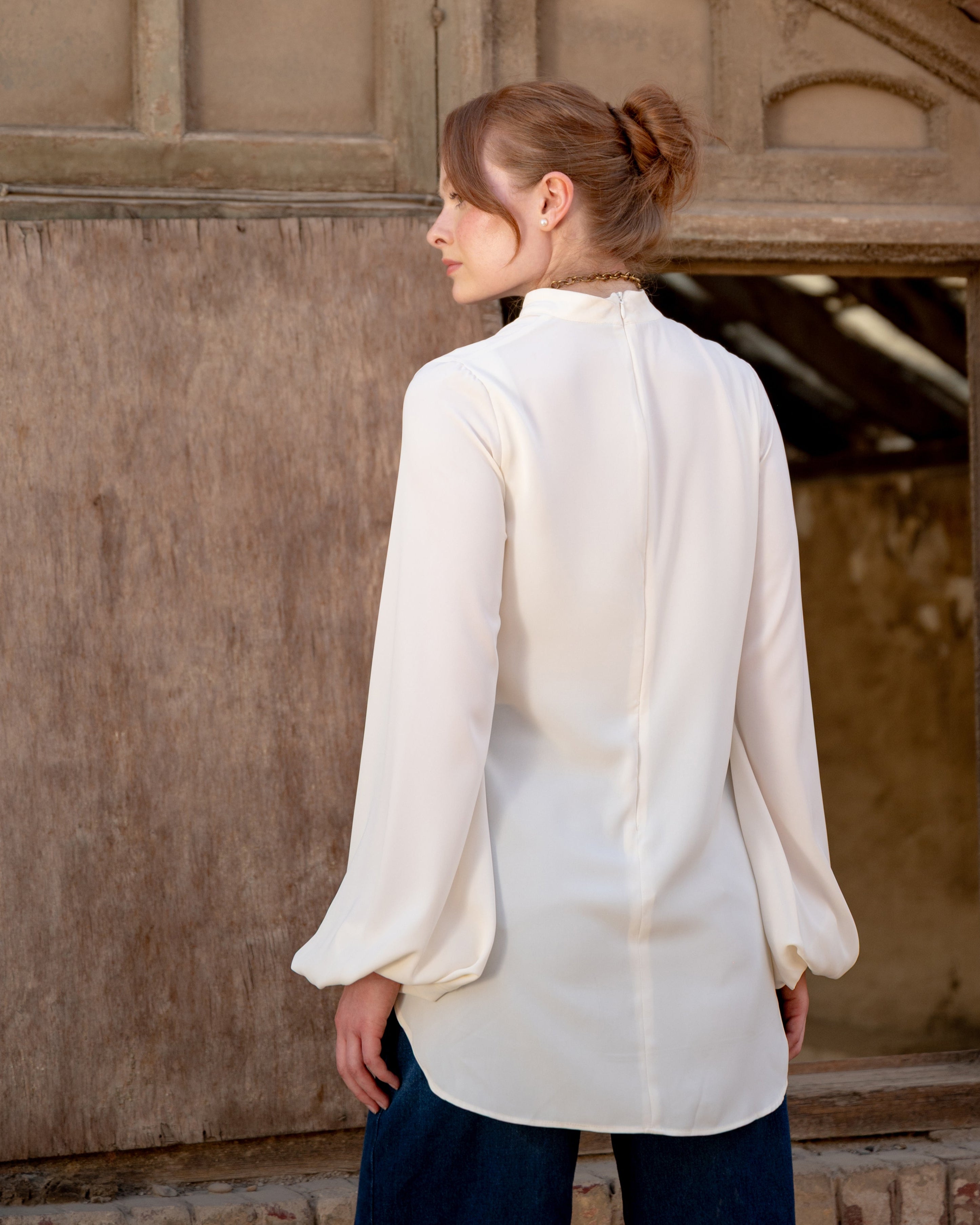 BAFFY SLEEVES BASIC BLOUSE-OFF WHITE