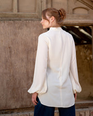 BAFFY SLEEVES BASIC BLOUSE-OFF WHITE