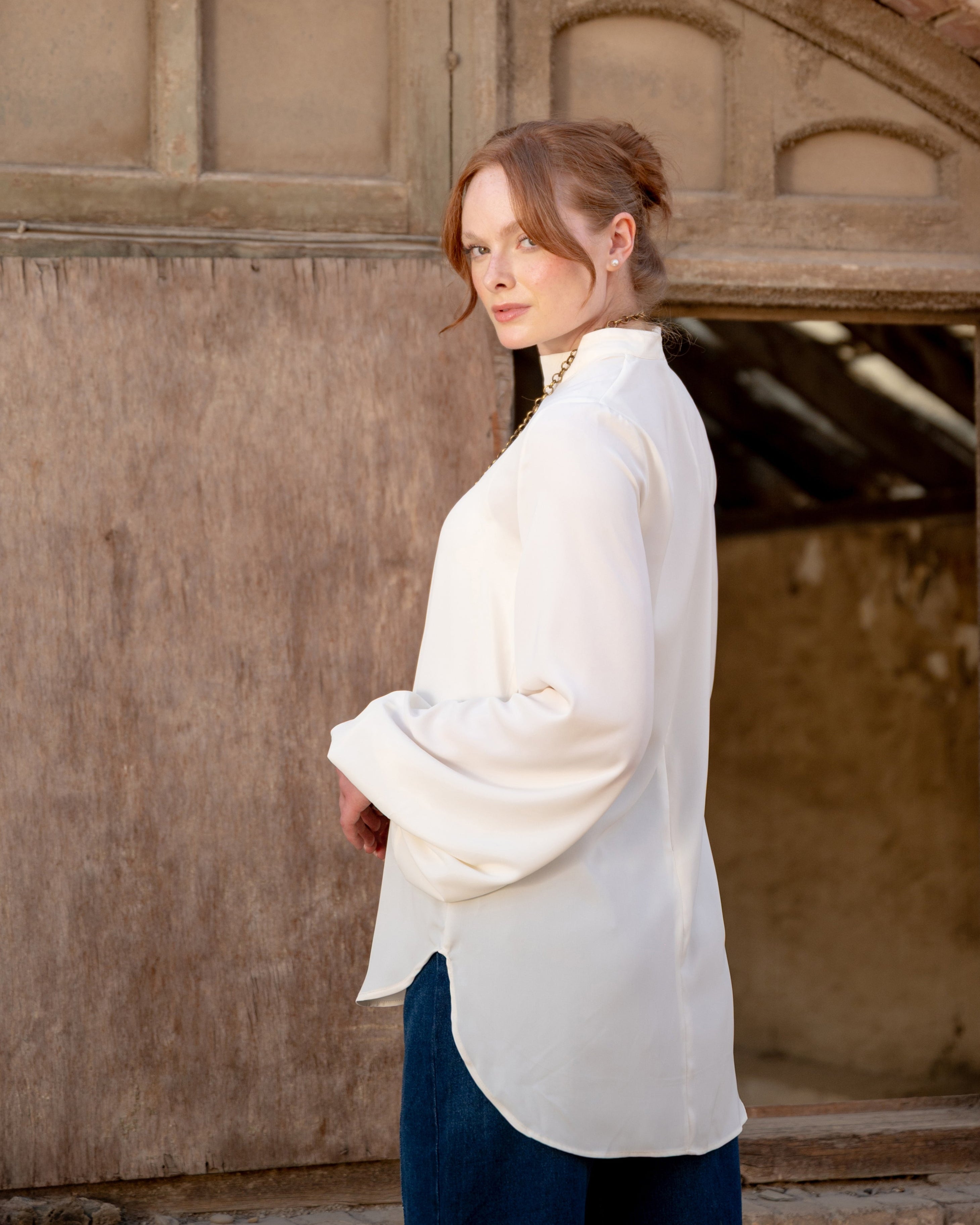BAFFY SLEEVES BASIC BLOUSE-OFF WHITE