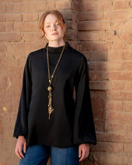 BAFFY SLEEVES BASIC BLOUSE-BLACK