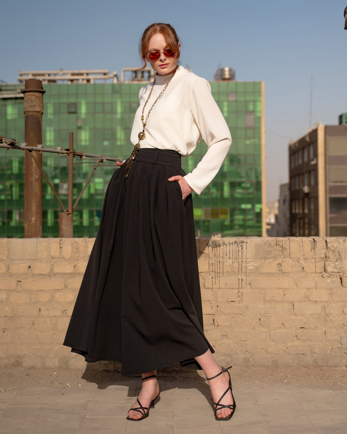 PLAIN BASIC BLOUSE-OFF WHITE