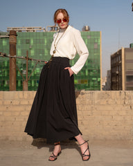 PLAIN BASIC BLOUSE-OFF WHITE