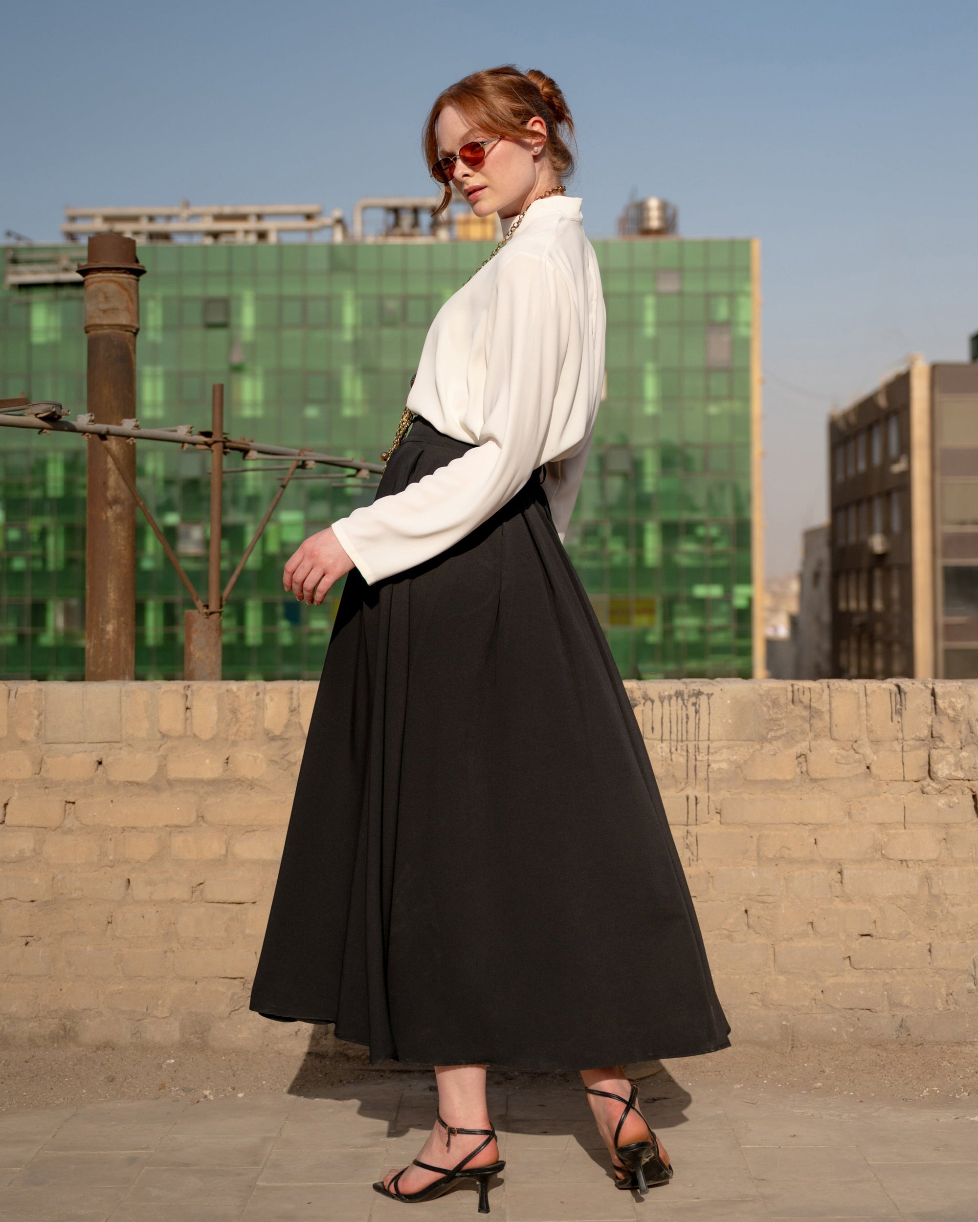 HIGH WAIST KALOSH SKIRT-BLACK