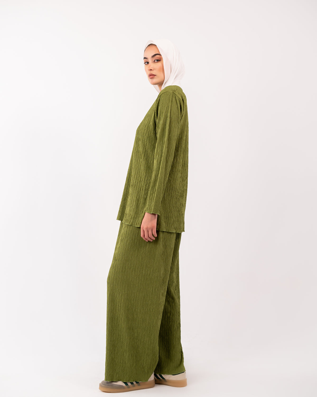 PLEATED PANT -GREEN